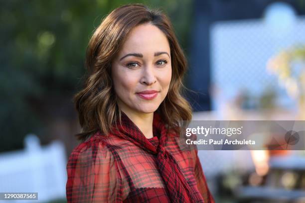 Actress Autumn Reeser visits Hallmark Channel's "Home & Family" at Universal Studios Hollywood on December 09, 2020 in Universal City, California.