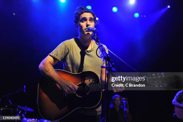 Joshua Radin performs on stage at Shepherds Bush Empire on October 11, 2011 in London, United Kingdom.