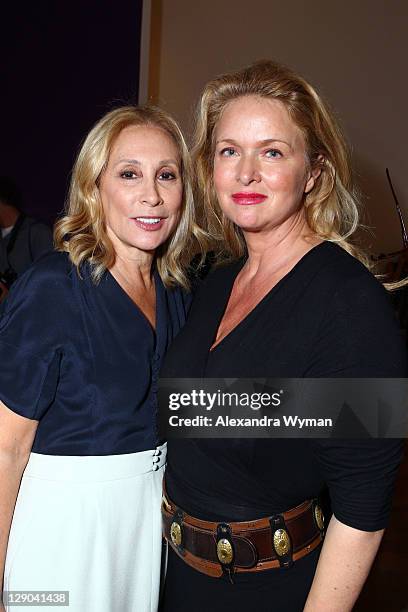 Susan Hess and Donna Dixon Aykroyd at Ladies' Luncheon hosted by Debra Black to Preview The Elizabeth Taylor Collection from CHRISTIE'S held at MOCA...