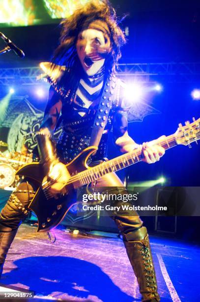 Jinxx of Black Veil Brides performs on stage at Manchester Academy on October 11, 2011 in Manchester, United Kingdom.