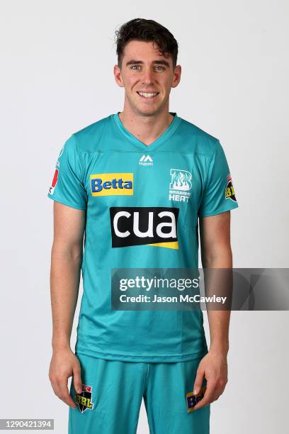 Dan Lawrence poses during the Brisbane Heat Big Bash League headshots session at the National Cricket Centre on December 01, 2020 in Brisbane,...