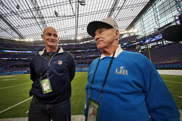 Ed Mangan, NFL Field Director, and 88 year-old NFL groundskeeper George Toma, who has worked all 51 Super Bowls, talk about their work as...