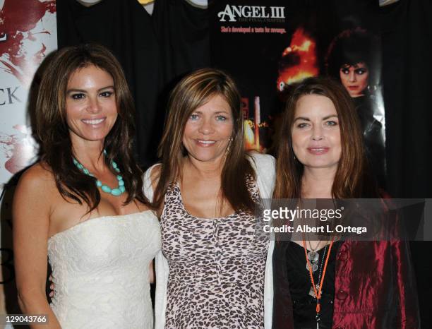 Actress Betsy Russell, Donna Wilkes and Mitzi Kapture participates in The 2011 Fall Hollywood Show held at Burbank Airport Marriott Hotel &...