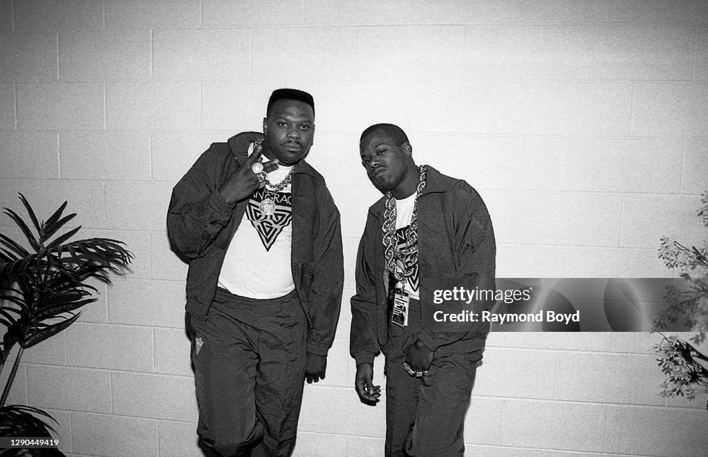 2 Short Rapper Rapper Too Short poses for photos with his dancer Too Clean backstage ...