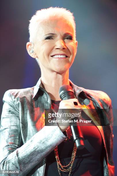 Marie Fredriksson of Roxette performs on stage at Olympiahalle on October 11, 2011 in Munich, Germany.