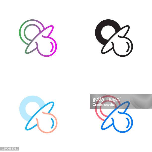 pacifier vector symbol icon - simple icons, premium quality design element - silicone stock illustrations