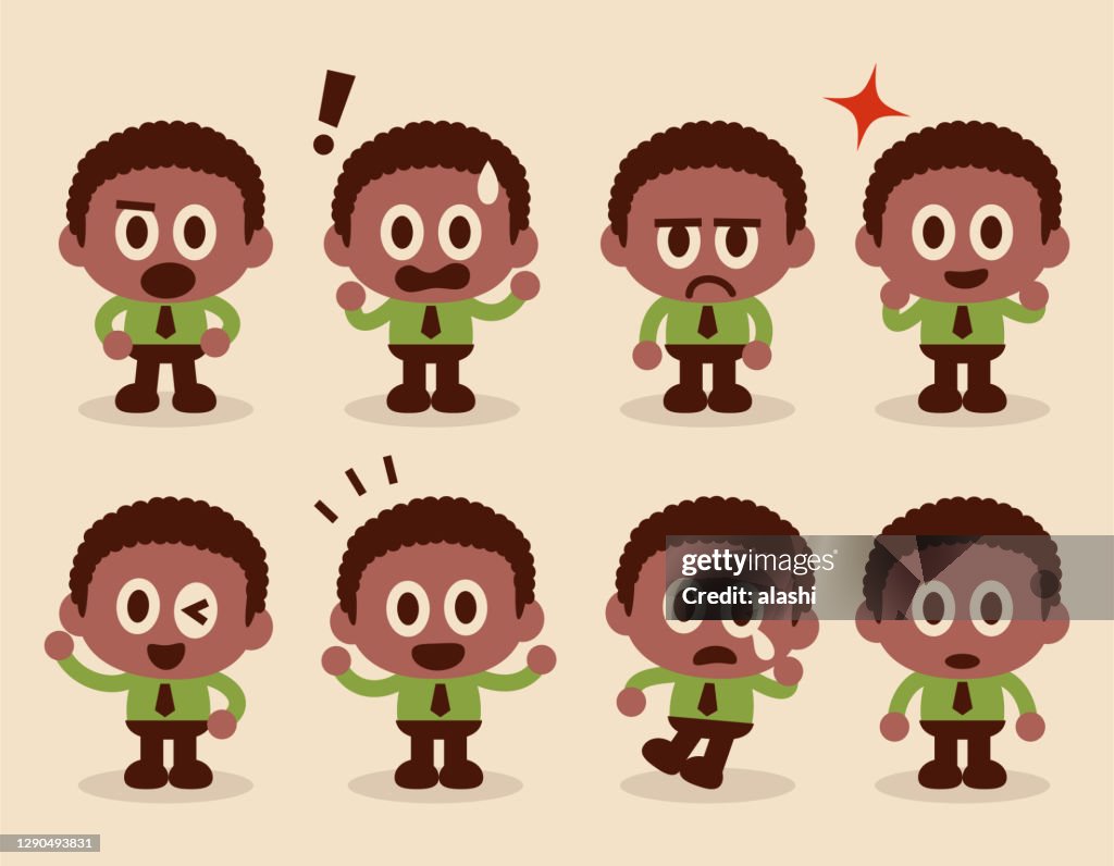 Facial expression (Emoticons) of a cute boy holding a blank sign