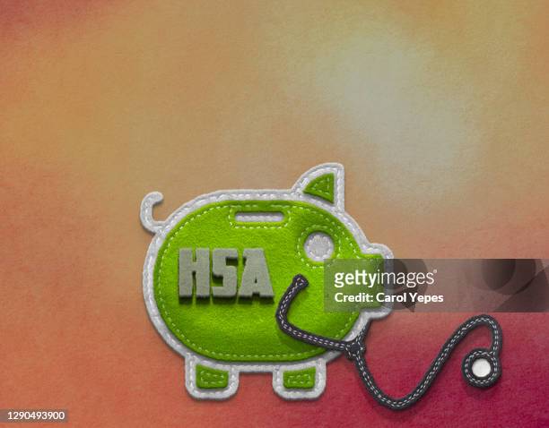hsa concept - health savings account stockfoto's en -beelden