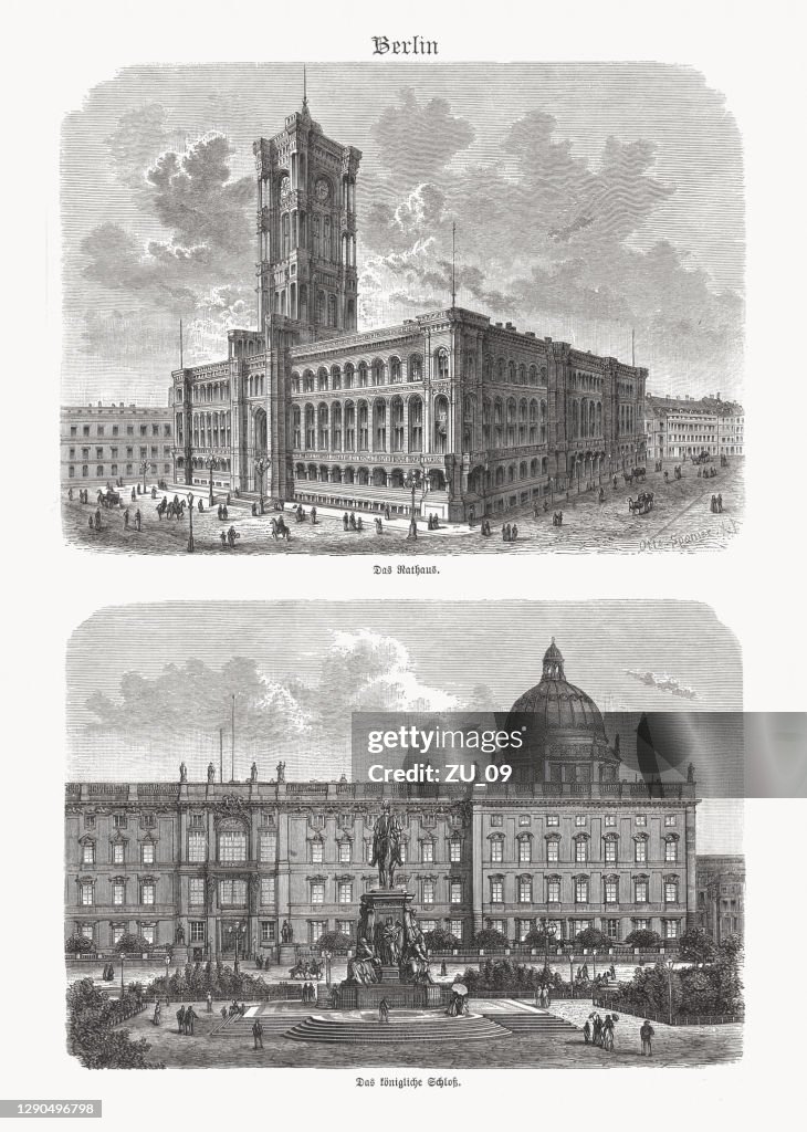 Historical views of Berlin, Germany, wood engravings, published in 1893