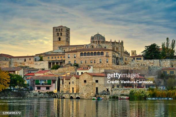 cathedral and old town of zamora, spain - zamora provincie stockfoto's en -beelden