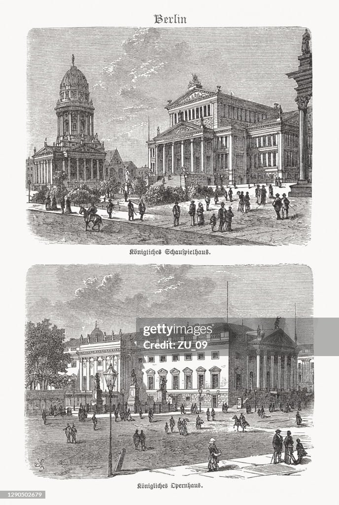 Historical views of Berlin, Germany, wood engravings, published in 1893