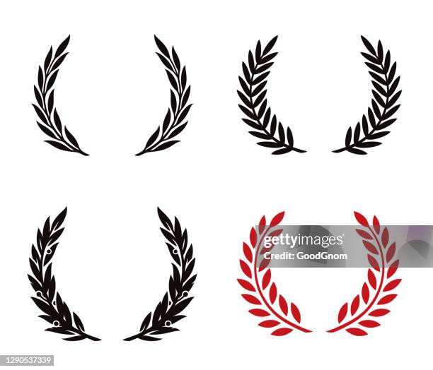 laurel wreath heraldic - laurel wreath stock illustrations