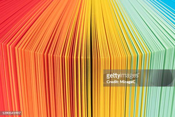 color swatch fanned out - multi coloured paper stock pictures, royalty-free photos & images