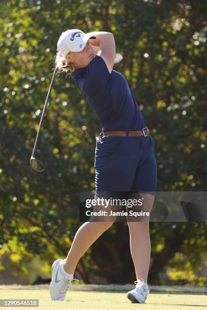 Amateur Maja Stark of Sweden plays her shot from the 12th tee during the first round of the 75th U.S. Women's Open Championship at Champions Golf...