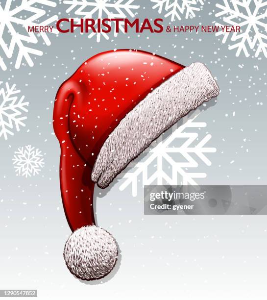 snowing santa hat post - pop mart stock illustrations