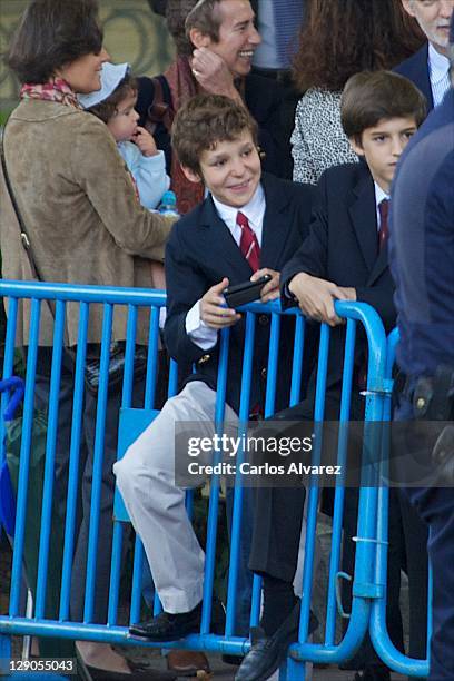 Felipe Juan Froilan of Spanish Royal Family attends the National Day Military Parade on October 12, 2011 in Madrid, Spain.