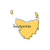 Map of Tasmania - Australia vector design template.