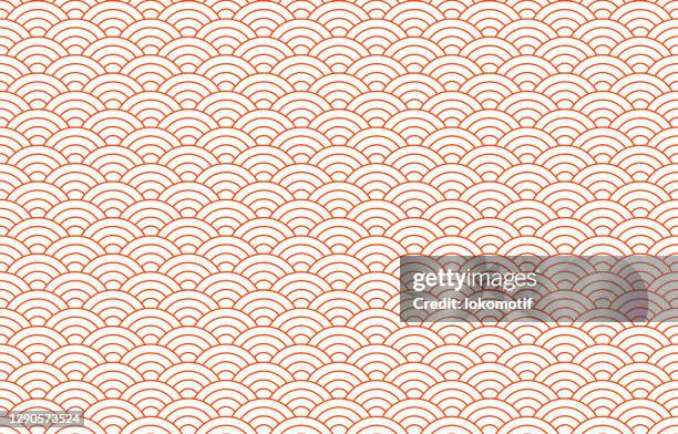 seamless japanese wave pattern - seigaiha stock illustrations