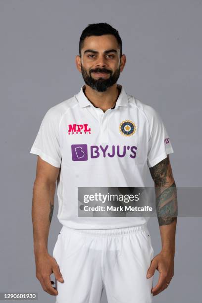 Virat Kohli poses during the India Test squad headshots session at the Intercontinental on December 10, 2020 in Sydney, Australia.