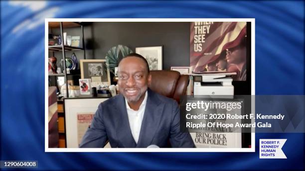 In this screengrab, Yusef Salaam speaks at the 52nd annual Robert F. Kennedy Ripple of Hope Award gala, honoring courageous human rights defenders on...