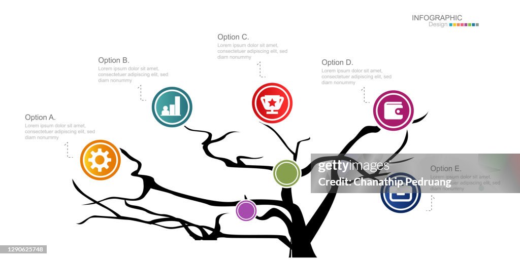 Steps Options Elements Infographic Template for Website, UI Apps, Business Presentation. Infographic Template stock illustration Infographic
