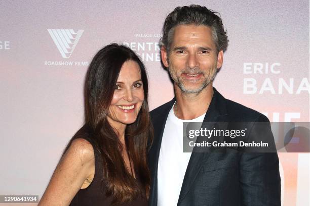 Actor Eric Bana and his wife Rebecca Bana attend the Australian premiere of The Dry at Pentridge Cinema on December 11, 2020 in Melbourne, Australia.