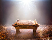 Waiting For The Messiah - Empty Manger With Light Falling On It