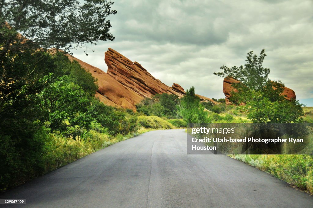 Road through Red Rocks Park