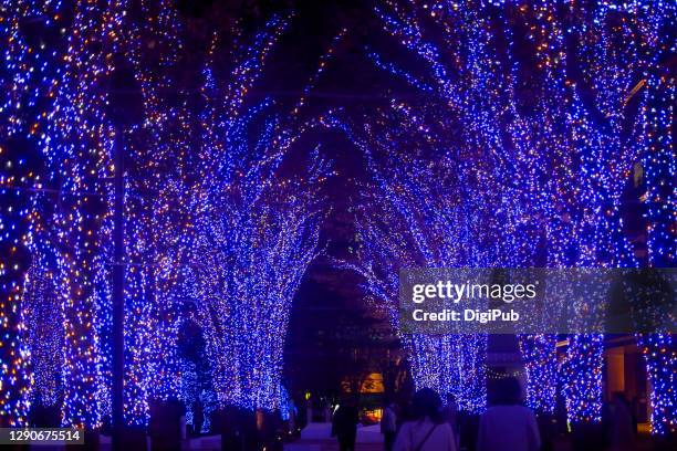 winter illuminations in yokohama minato mirai - yokohama stock pictures, royalty-free photos & images