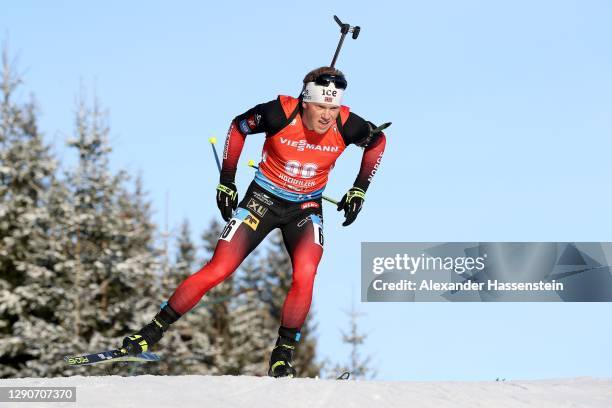 Johannes Dale of Norway competes during the Men 10 km Sprint Competition at the BMW IBU World Cup Biathlon Hochfilzen at Biathlon Stadium Hochfilzen...