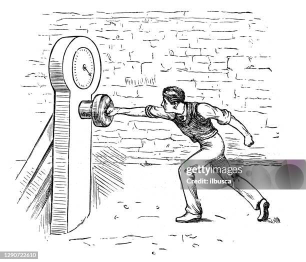 antique illustration: punchball - speed bag stock illustrations