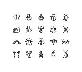 Insect Line Icons Editable Stroke