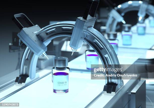 covid-19 vaccine production line. - 研究室 無人 ストックフォトと画像