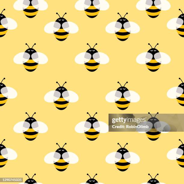 ilustrações, clipart, desenhos animados e ícones de padrão sem emendas bumblebee - bees