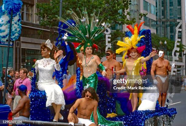 Members of various Gay and Lesbian groups walk south on Connecticut street during the annual pride day parade on their way to Freedom Plaza at 14th...