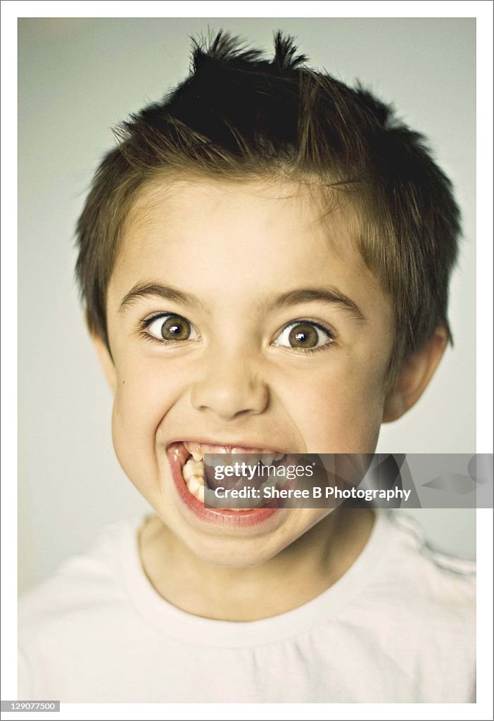 Portrait of boy screaming