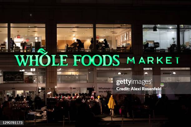 People dine indoors at Whole Foods Market in Union Square on December 11, 2020 in New York City. Governor Cuomo announced that indoor dining would...