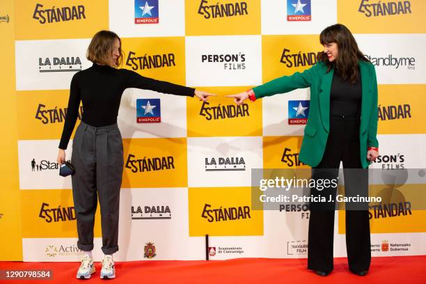 Silvia Alonso and Susana Abaitua attend 'Estándar' film photocall at Kinepolis on December 11, 2020 in Madrid, Spain.