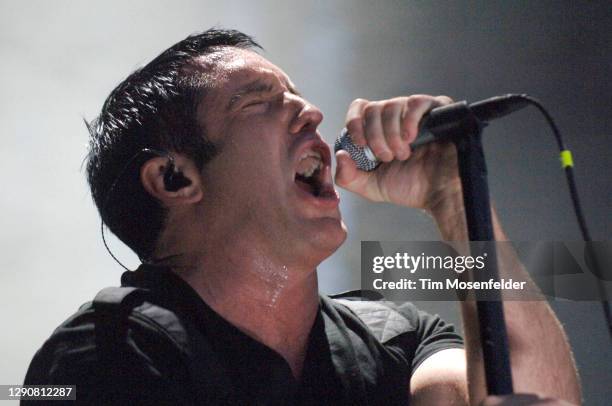 Trent Reznor of Nine Inch Nails performs during Lollapalooza 2008 at Grant Park on August 3, 2008 in Chicago, Illinois.