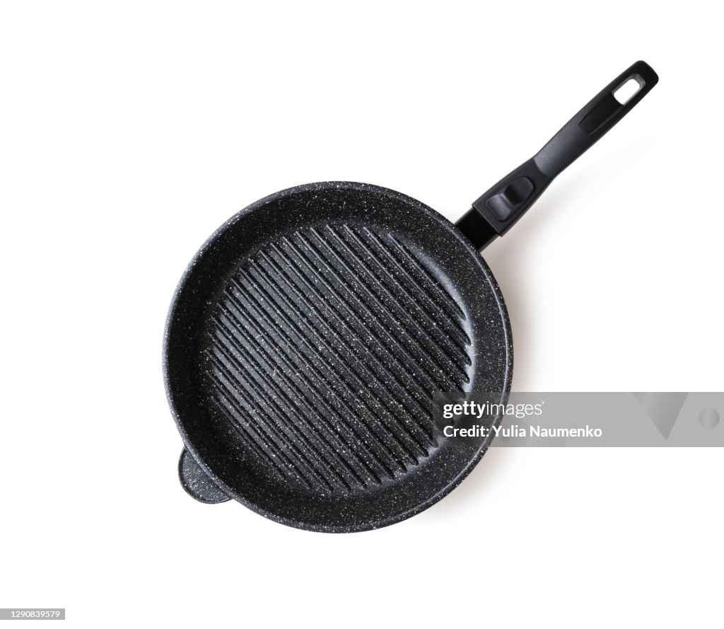Black iron pan. Isolated.