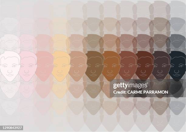 multi ethnic world. skin colors - skin tone stock illustrations