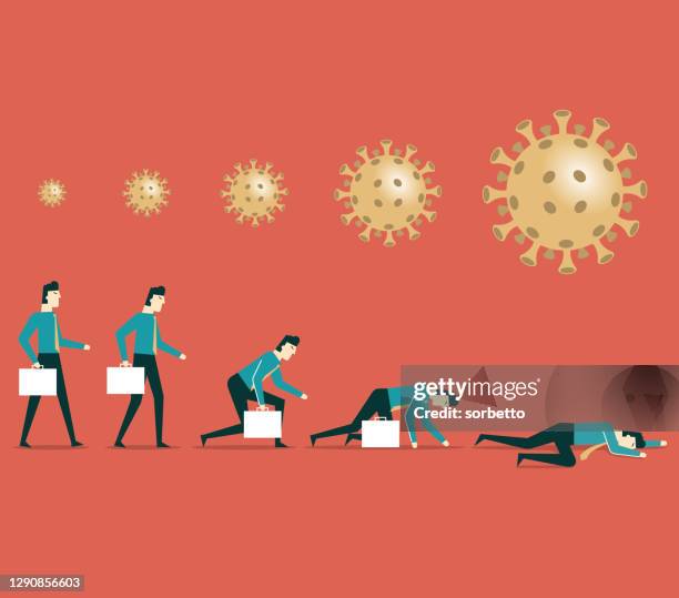 virus attacks people - patience illustration stock illustrations
