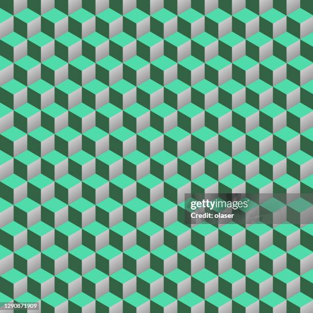 30-30 angled 3d cubes covering surface. - emerald background stock illustrations