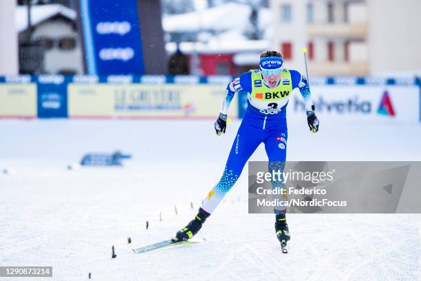 Anamarija Lampic of Slovenia competes during the Women's SP F Final at the Coop FIS Cross-Country Stage World Cup on December 12, 2020 in Davos,...