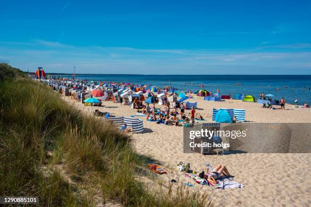 zionnowitz usedom island germany beach scene on the baltic coast - zinnowitz stock pictures, royalty-free photos & images