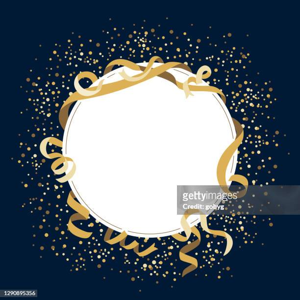 gold celebration blank round frame - celebration stock illustrations
