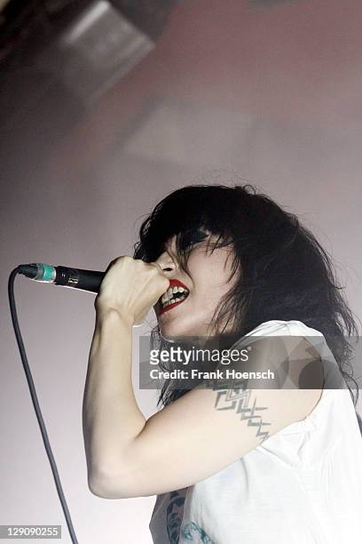 Singer Nic Endo of the band Atari Teenage Riot performs live during a concert at the Astra on October 12, 2011 in Berlin, Germany.