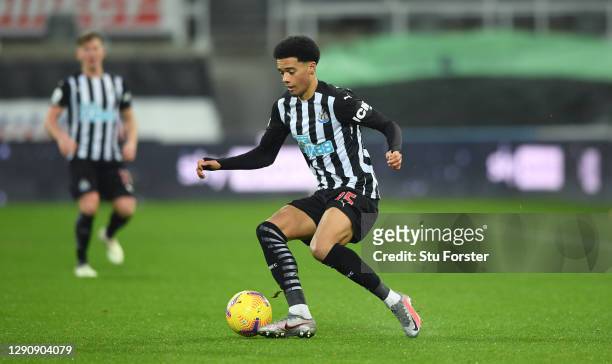 Jamal Lewis of Newcastle United in action during the Premier League match between Newcastle United and West Bromwich Albion at St. James Park on...