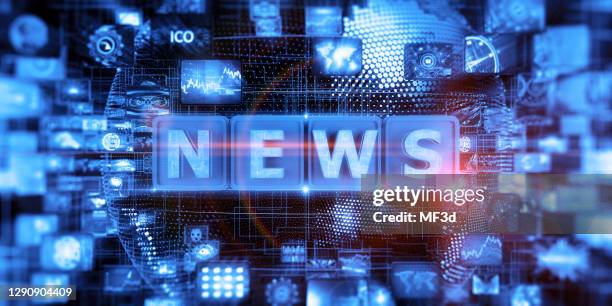 abstraktes digitales news-konzept - digital news stock-fotos und bilder