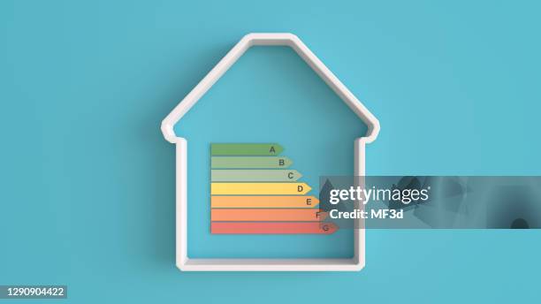 haus energieeffizienz und grüne energie 3d-konzept - energy efficient home stock-fotos und bilder